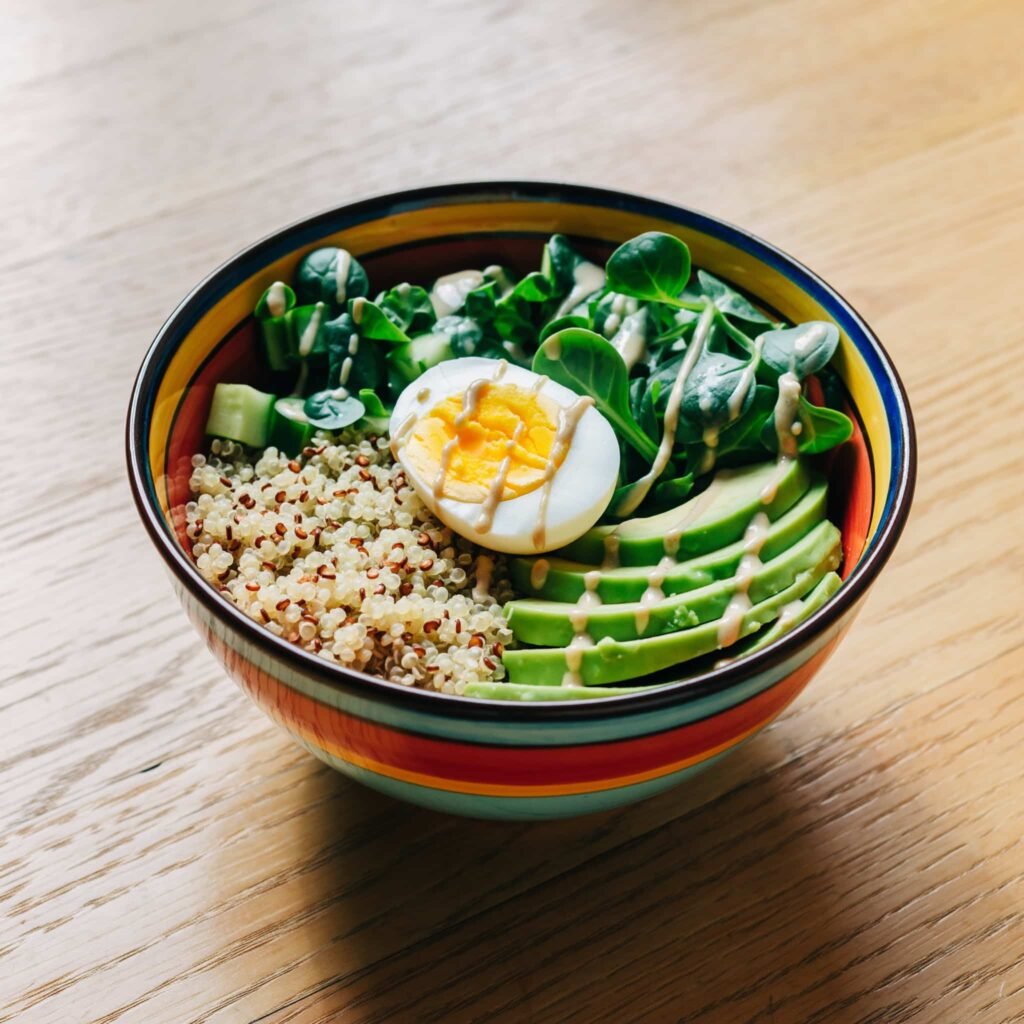 עם קינואה, ירקות רעננתיים