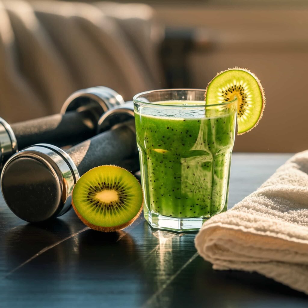 כוס שייק ירוק עם קיווי